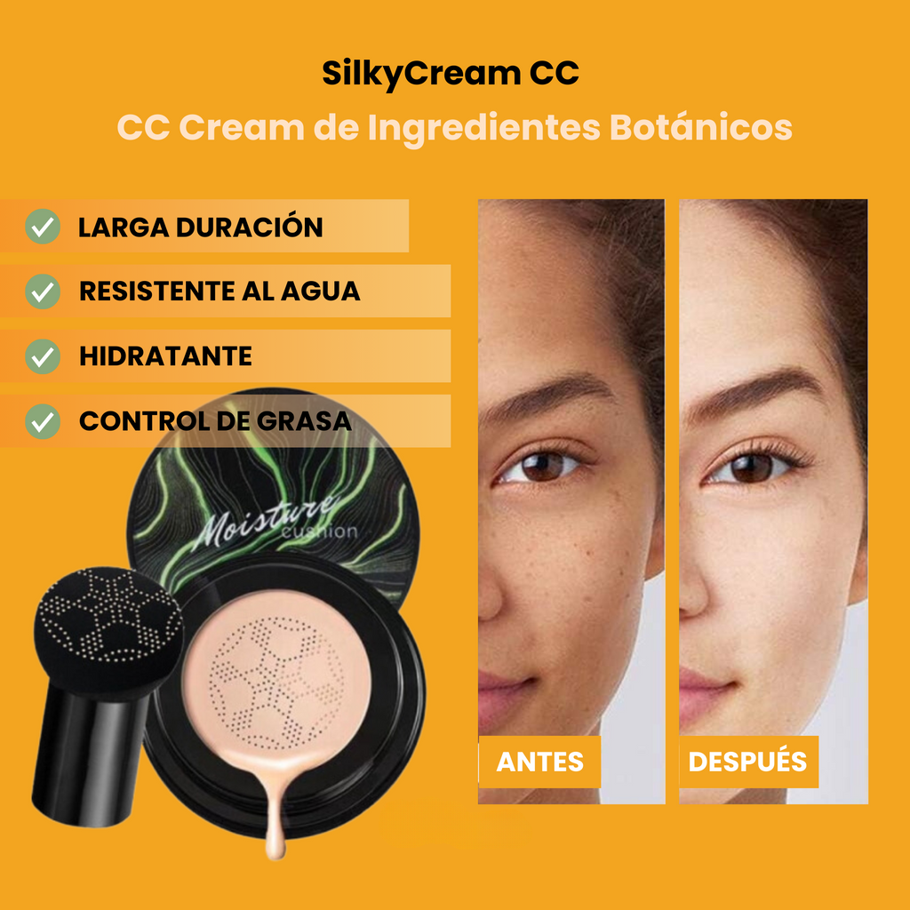 Base de maquillaje SilkyCream CC + Brocha de Regalo (1 + 1 GRATIS)