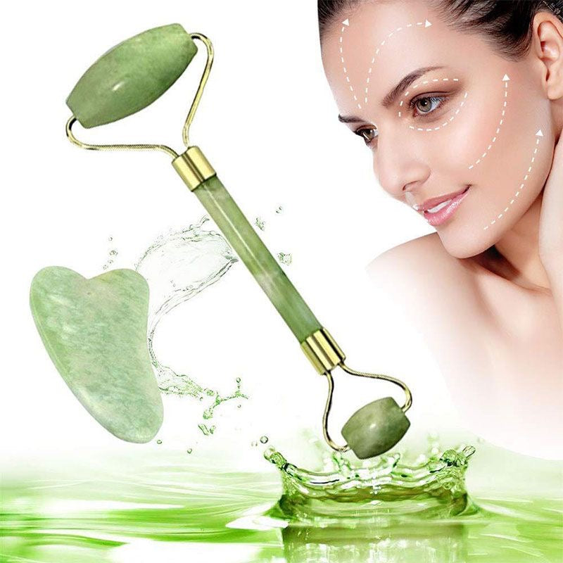 Rodillo Facial Masajeador en Piedra Jade | Anti Retención de Líquidos - [PROMOCIÓN DISPONIBLE SOLO HOY]