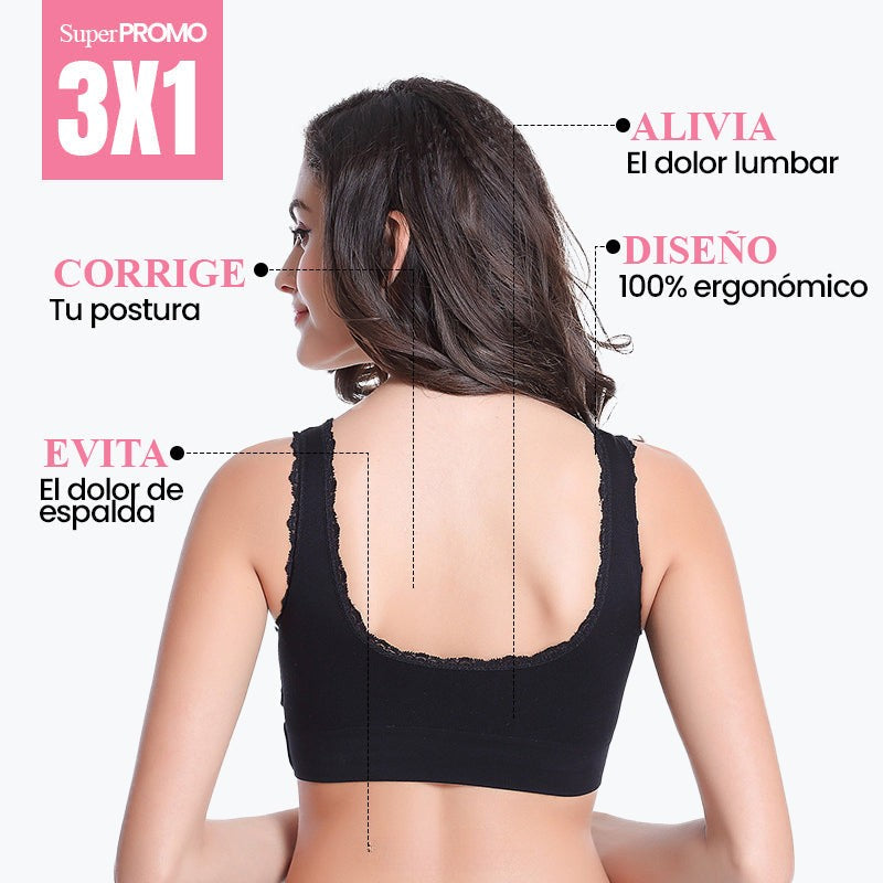 AirBra - Oferta Especial 3X1 - 3 Sujetadores Push Up Beige, Blanco y Negro